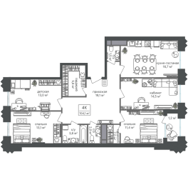 Продажа 4-комн квартиры в новостройке Москва г., Варшавское ш.,  к. 1