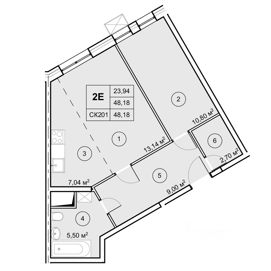Продажа 2-комн квартиры в новостройке Некрасовский, ул Некрасова,  д. 14