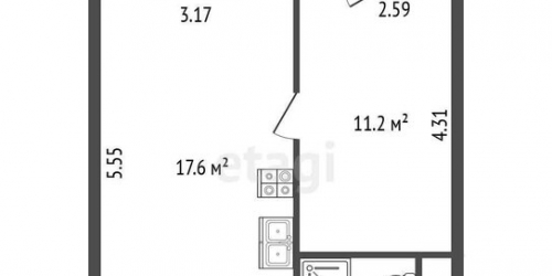 1-комн квартира Луначарского пр-кт,  д. 21,  к. 1