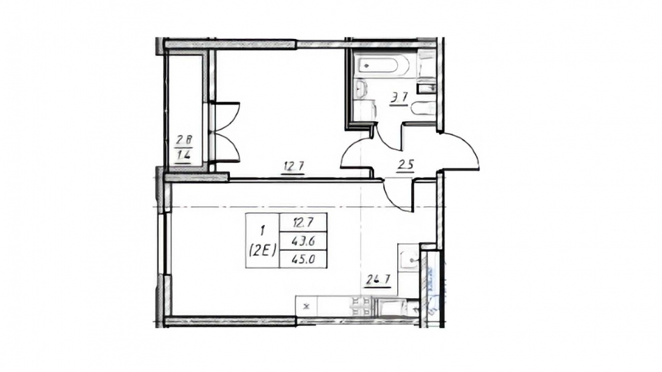 Аренда 1-комн квартиры на вторичном рынке набережная Октябрьская, д.40