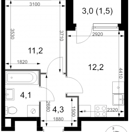 Продажа 1-комн квартиры в новостройке Химки г., Олимпийская ул.,  к. 2.2