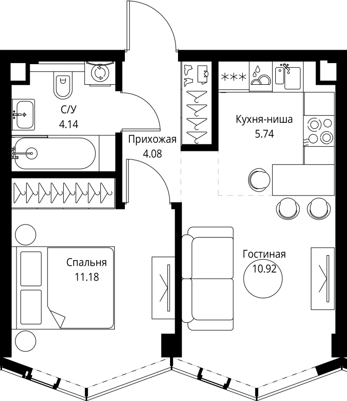 Продажа 1-комн квартиры в новостройке Москва г., Мира пр-кт,  к. 3