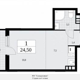 Продажа студии Коммунарка, жилой комплекс Скандинавия, 35.2.1, корп.35.2