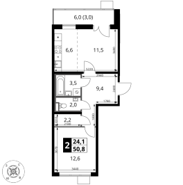 Продажа 2-комн квартиры в новостройке Химки, ул. Комсомольская