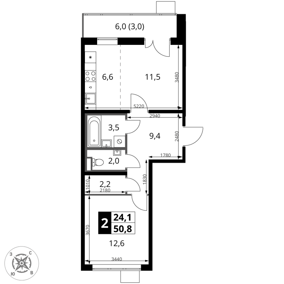 Продажа 2-комн квартиры в новостройке Химки, ул. Комсомольская