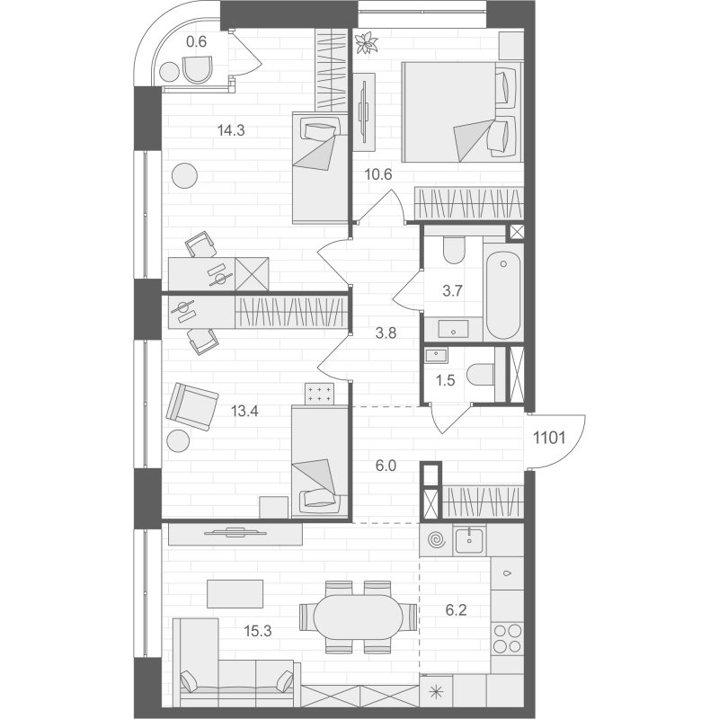 Продажа 3-комн квартиры в новостройке Москва г., Электрозаводская ул.,  к. 1