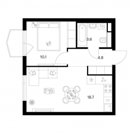 Продажа 1-комн квартиры в новостройке ул. Руставели, вл. 14, корп. 3