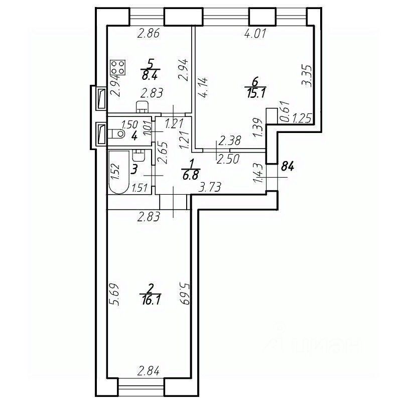 Продажа 2-комн квартиры на вторичном рынке пос. Шушары, Московское шоссе, 256к5