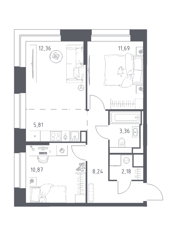 Продажа 2-комн квартиры в новостройке Москва г., Верейская ул.,  к. 4.2