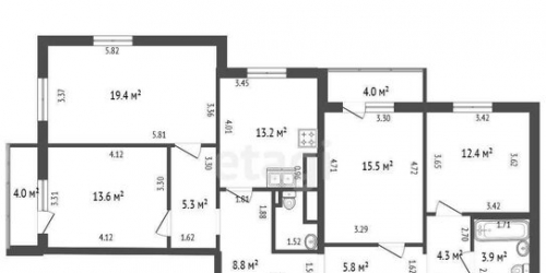 4-комн квартира ул Бестужевская,  д. 7,  к. 1