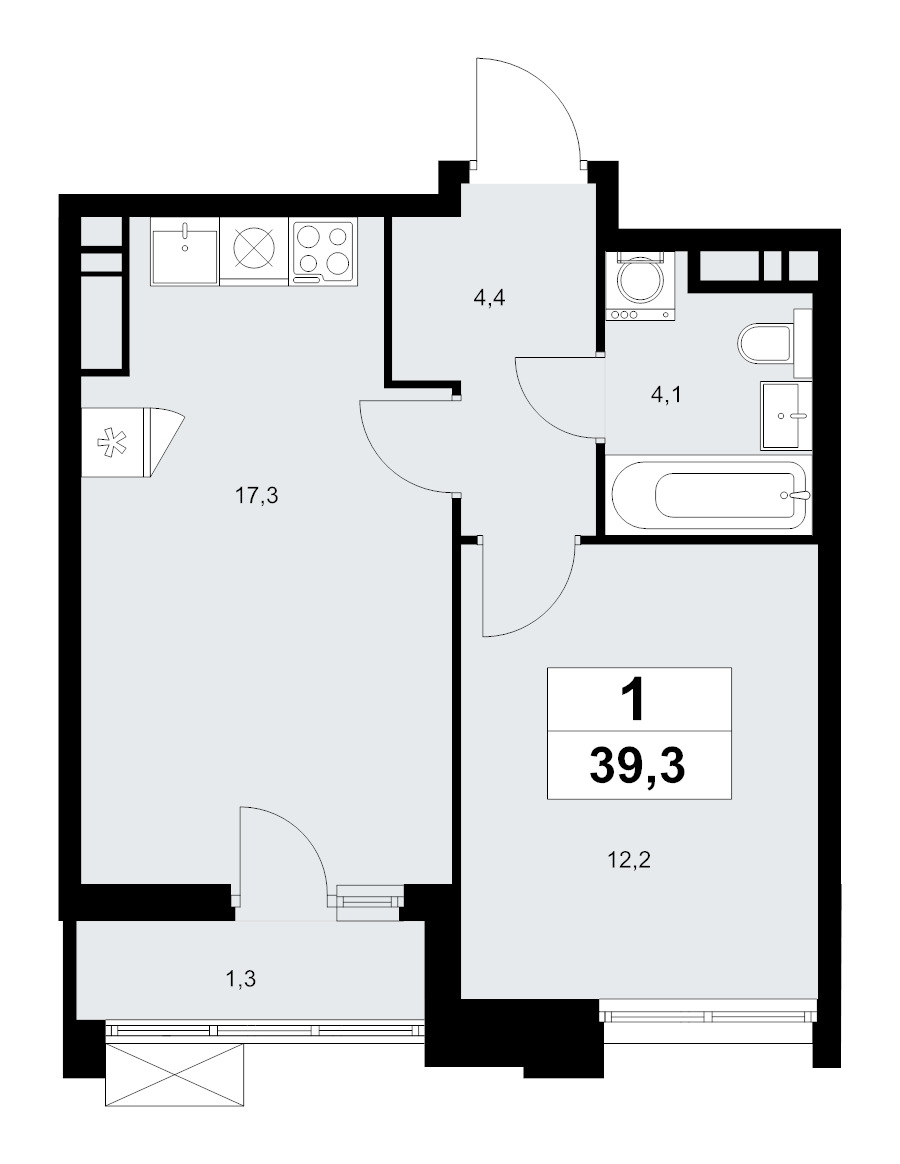 Продажа 1-комн квартиры в новостройке Прокшино д., Проектируемый проезд № 7029,  к. 7.1.2