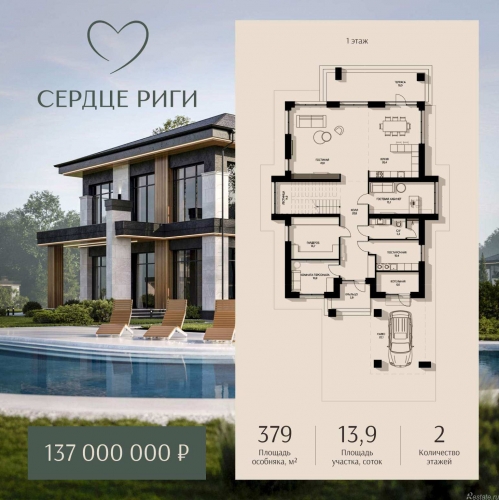 Коттедж/дом деревня Козенки, Парковая улица,  д. 1