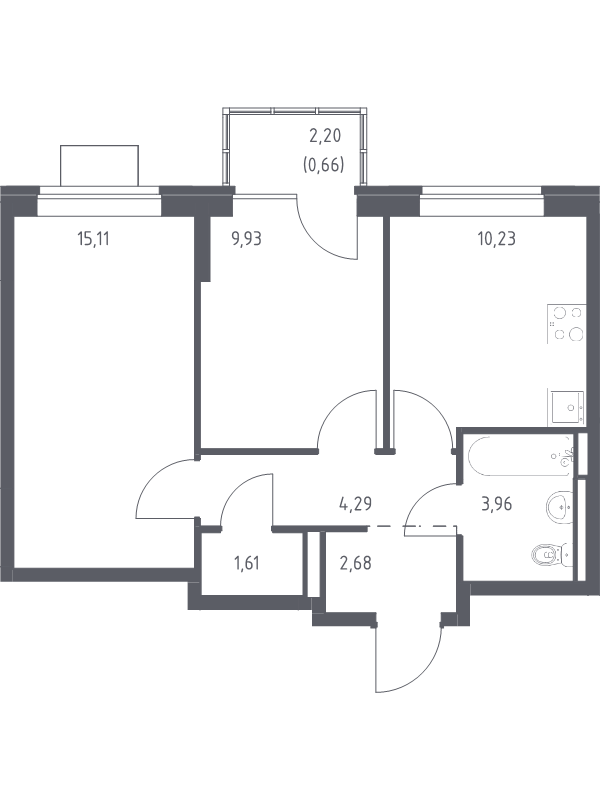 Продажа 2-комн квартиры в новостройке Богданиха д., Красная Слобода ул.,  к. 7.1