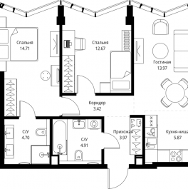 Продажа 2-комн квартиры в новостройке Москва г., Мира пр-кт,  к. 3