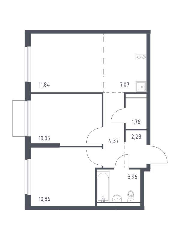 Продажа 2-комн квартиры в новостройке Мисайлово д., Молодежный б-р,  к. 18
