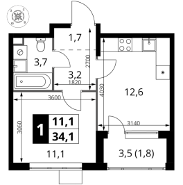 Продажа 1-комн квартиры в новостройке Химки г., Комсомольская ул.,  к. 3