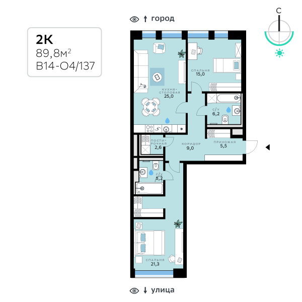 Продажа 2-комн квартиры в новостройке вн.тер.г. муниципальный округ Кунцево, кв-л 120, з/у 100