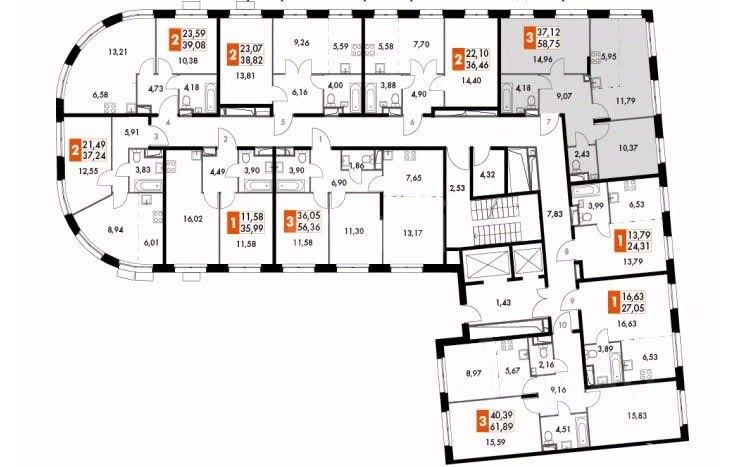 Продажа 3-комн квартиры в новостройке 47-й км,  д. 8