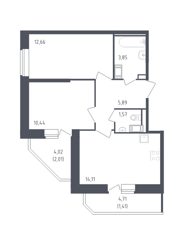 Продажа 2-комн квартиры в новостройке Санкт-Петербург г., Славянская ул.,  к. 39