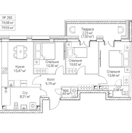 Продажа 3-комн квартиры в новостройке Москва г., 2-й Хорошёвский проезд,  к. 2