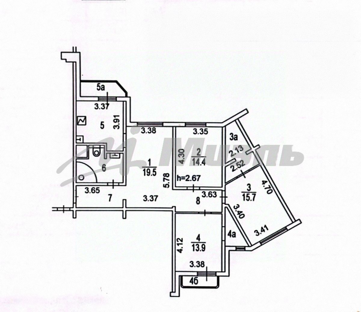 Продажа 4-комн квартиры на вторичном рынке Мироновская улица,  д. 46