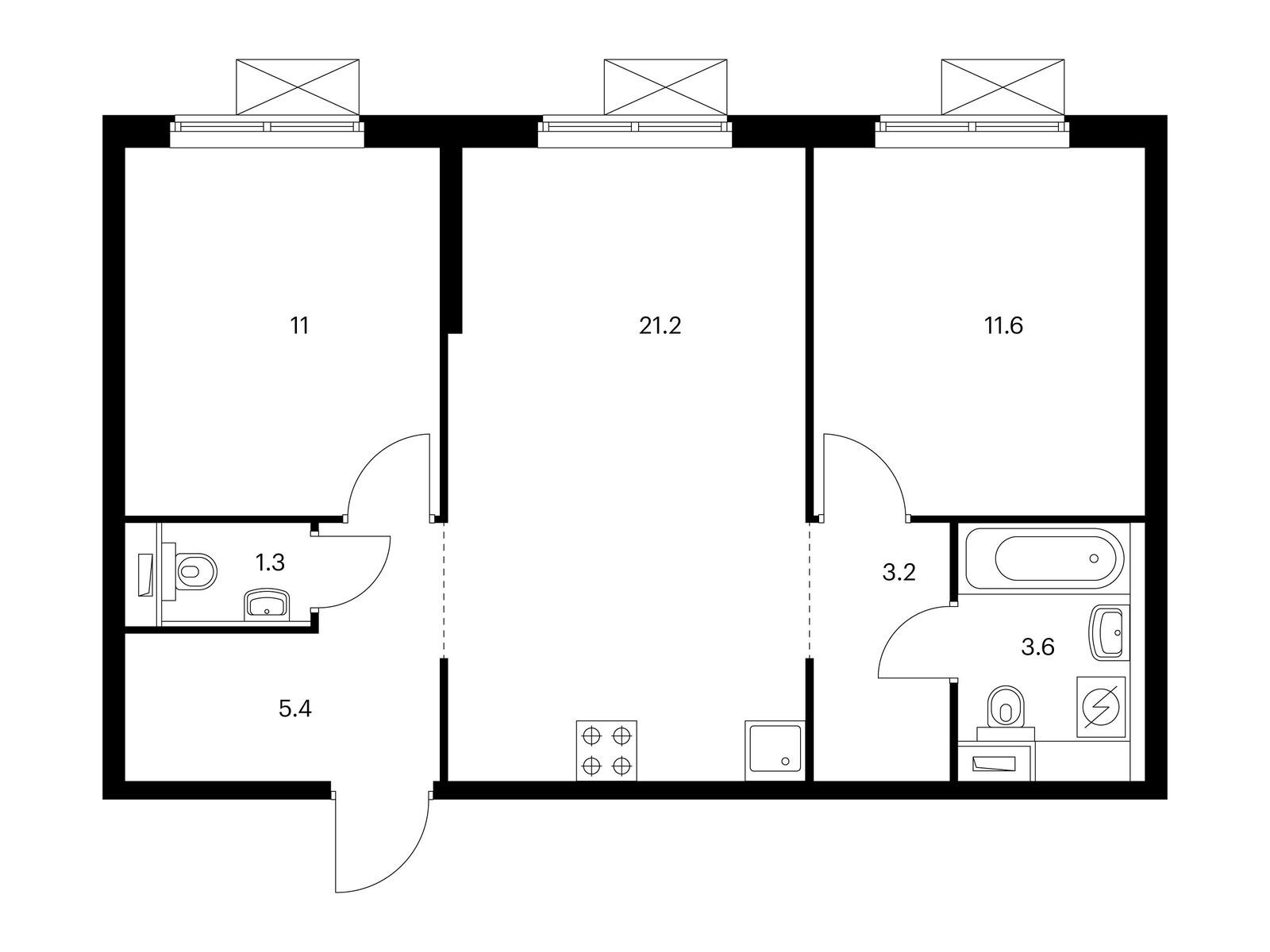 2-комн квартира 1-й Дубровский пр-д, вл. 78/14, корп. 1.1