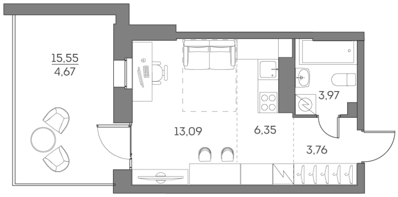 Продажа студии Москва г., Рязанский пр-кт,  к. 1