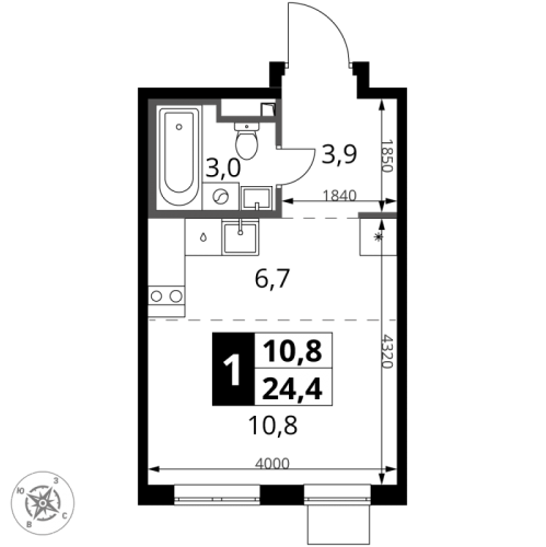 Студия Сапроново д., Калиновая ул.,  к. 4