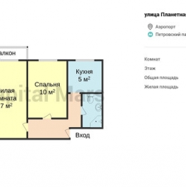 Аренда 2-комн квартиры на вторичном рынке Планетная улица,  д. 8