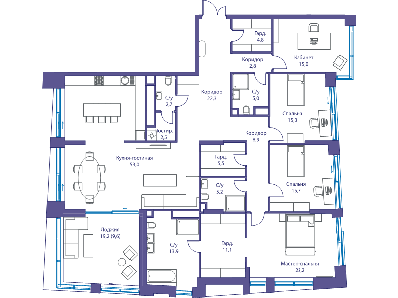 Продажа 4-комн квартиры в новостройке Москва г., Лобачевского ул.,  к. 3