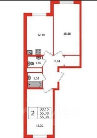 Продажа 2-комн квартиры на вторичном рынке пос. Бугры, улица Тихая, 11к3