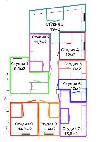 Продажа студии Рыбинский переулок, 6