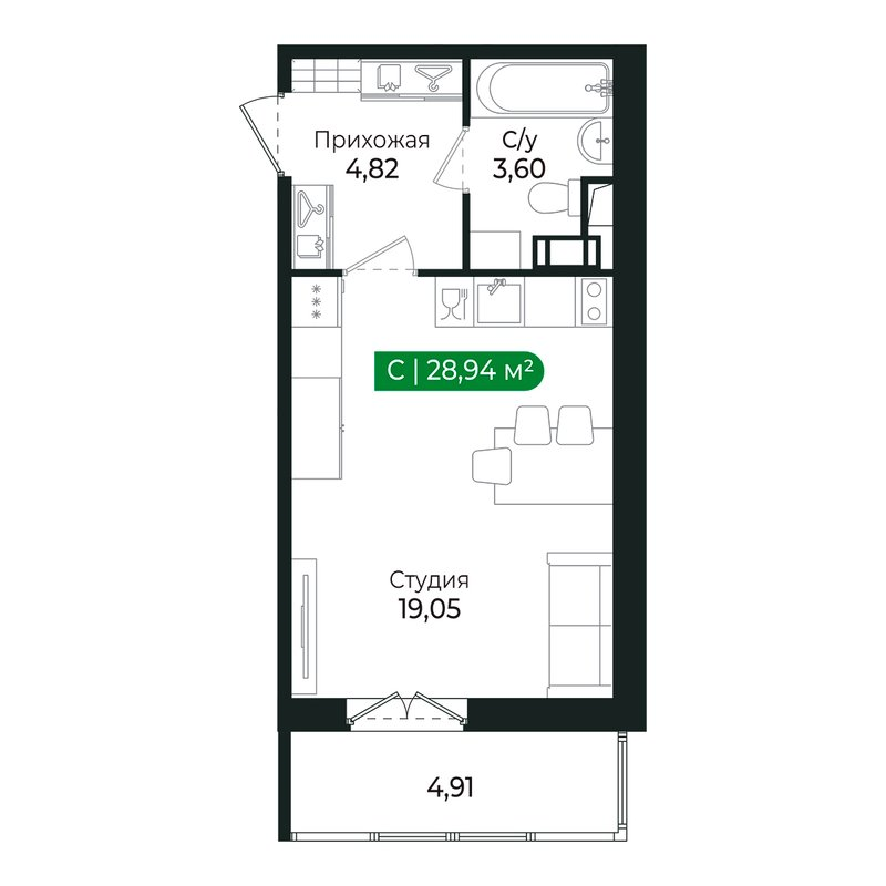 Продажа студии Сертолово г., Дмитрия Кожемякина ул.,  к. 3