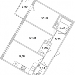Продажа 2-комн квартиры в новостройке Стрельна п., Будённого пр-кт,  к. 5.5