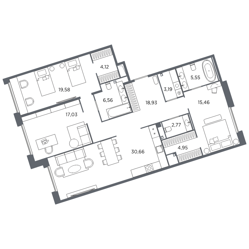 Продажа 3-комн квартиры в новостройке Санкт-Петербург г., Выборгская наб.,  к. 2