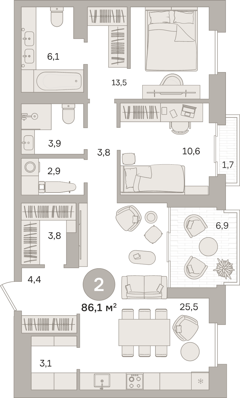 Продажа 2-комн квартиры в новостройке Москва г., Огородный проезд,  к. 1