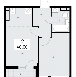 Продажа 1-комн квартиры в новостройке Марушкинское пос., Боровское ш.,  к. 1.2