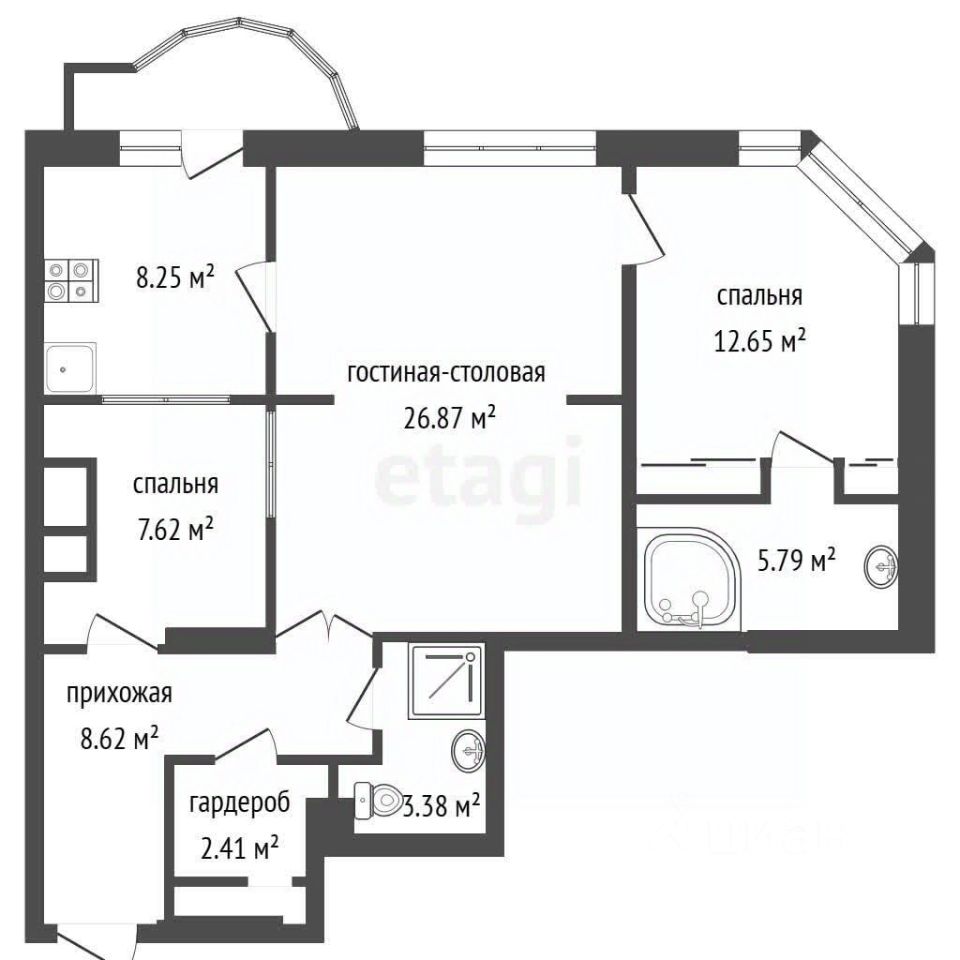 Продажа 3-комн квартиры на вторичном рынке улица Ватутина, 18К2