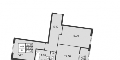 2-комн квартира Бакунина просп.,  д. 33