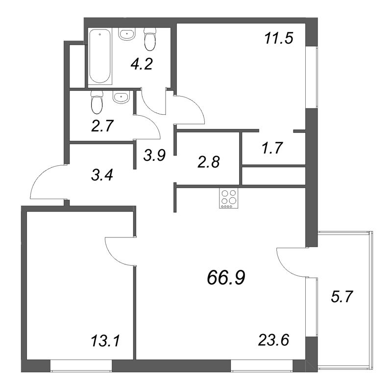 Продажа 2-комн квартиры в новостройке Санкт-Петербург г., Обводного кан. наб.,  к. 1