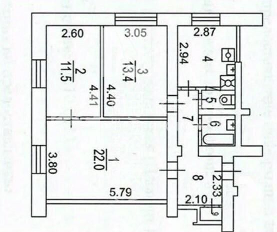 Продажа 3-комн квартиры на вторичном рынке Каширское шоссе, 5К1
