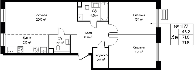 Продажа 2-комн квартиры в новостройке Cтолбово д., Проектируемый проезд № 7032,  к. 15