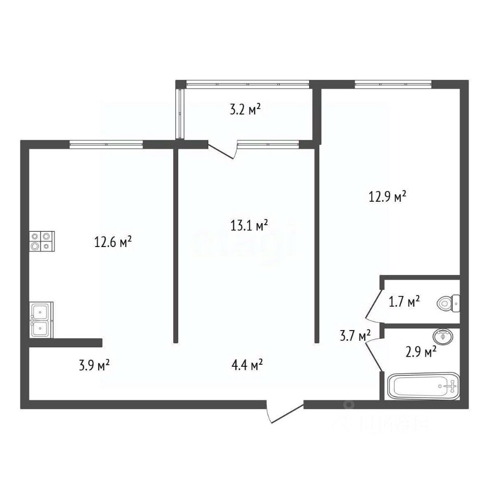 Продажа 2-комн квартиры на вторичном рынке пос. Тельмана, улица Парковая