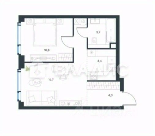 Продажа 2-комн квартиры на вторичном рынке Озерная улица, 1к1/2