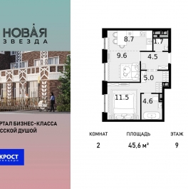 Продажа 2-комн квартиры в новостройке пос. Коммунарка, ул. Бачуринская