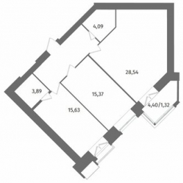 Продажа 2-комн квартиры на вторичном рынке Лиственная улица,  д. 20 к2 с1