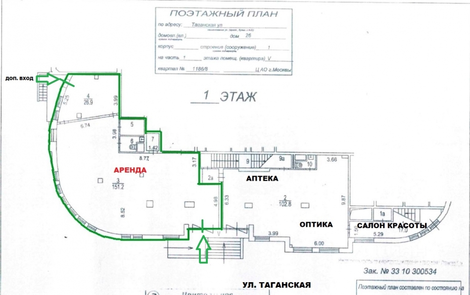 Аренда торгового помещения Таганская улица,  д. 26