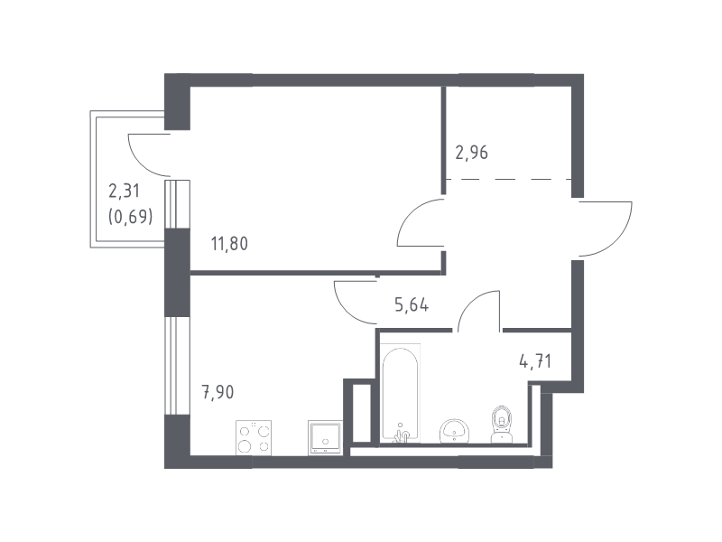 Продажа 1-комн квартиры в новостройке Лаголово д., Гатчинское ш.,  к. 1
