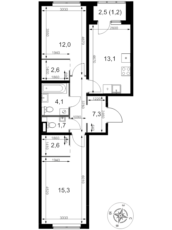 Продажа 2-комн квартиры в новостройке Мосрентген пос., Проектируемый проезд № 7502,  к. 4