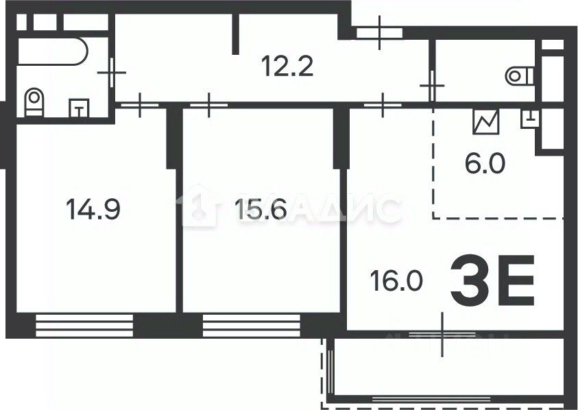 Продажа 3-комн квартиры на вторичном рынке Клинская улица, 2Ак7